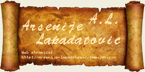 Arsenije Lapadatović vizit kartica